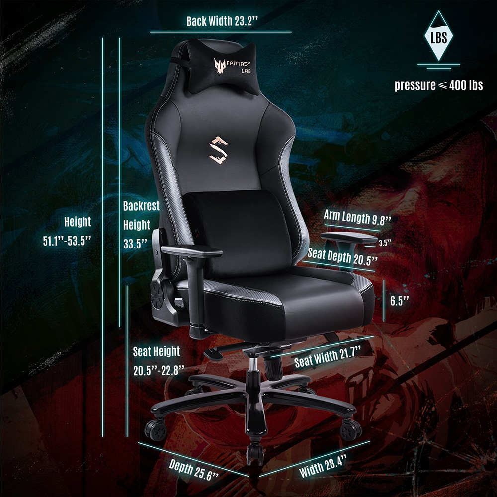 Gejmerska stolica FANTASYLAB 8331 Black