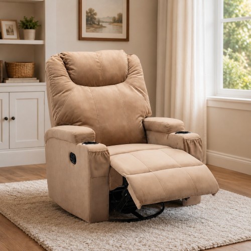 Relax fotelja sa rotacijom od 360° Hudson 1458 - Camel